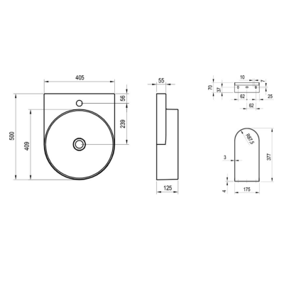 Ravak Yard 400 pakabinamas keraminis praustuvas, pasirinkite spalvą