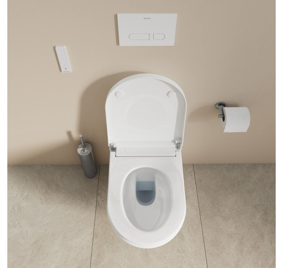Duravit SensoWash D-Neo Compact pakabinamas išmanusis unitazas su dangčiu ir tvirtinimais, baltos spalvos