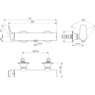Ideal Standard La Dolce Vita dušo maišytuvas BD665GN, pasirinkite spalvą