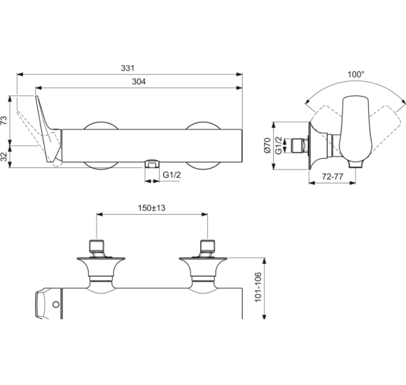 Ideal Standard La Dolce Vita dušo maišytuvas BD665GN, pasirinkite spalvą