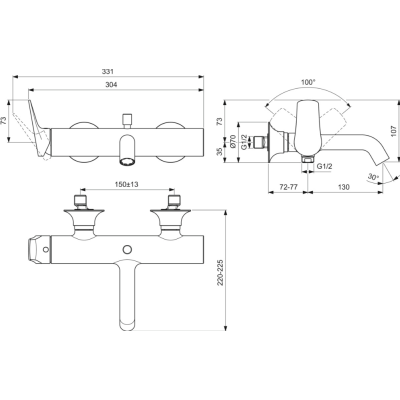 Ideal Standard La Dolce Vita vonios maišytuvas BD666A2, pasirinkite spalvą