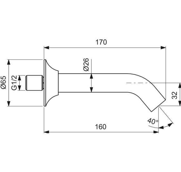 Ideal Standard La Dolce Vita Pripildymo snapas voniai BD672AA, pasirinkite spalvą