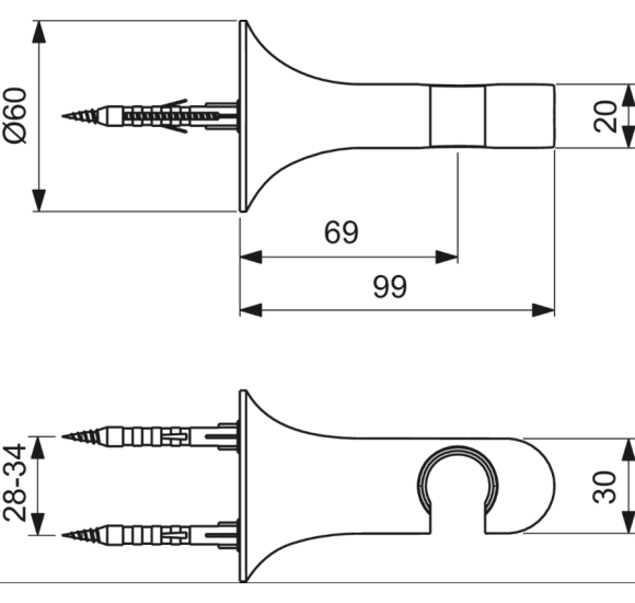 Ideal Standard La Dolce Vita rankinio dušelio laikiklis BD681AA, pasirinkite spalvą