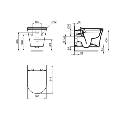 Ideal Standard La Dolce Vita  klozetas, be dangčio, Rimless, baltos spalvos