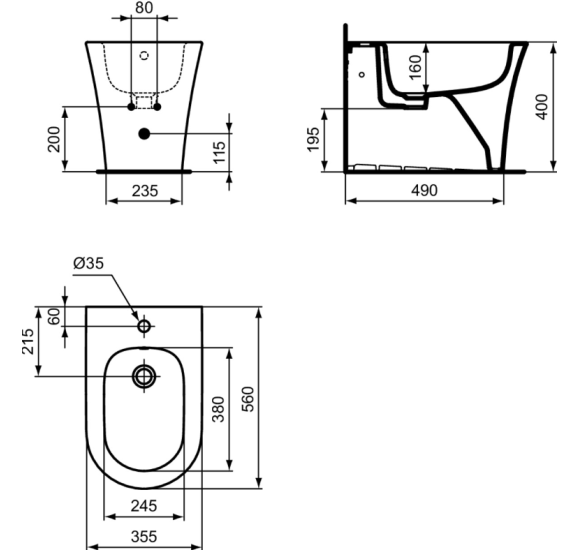 Ideal Standard La Dolce Vita pastatoma bide, baltos spalvos E263901