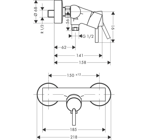 IŠPARDAVIMAS. Dušo maišytuvas Hansgrohe Talis, chromas