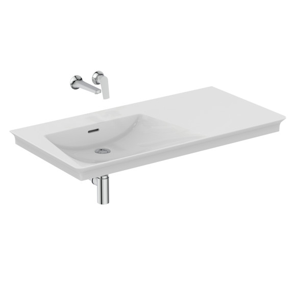 Ideal Standard La Dolce Vita  praustuvas 1060x535x145, baltos spalvos, be angos maišytuvui, su perlaja