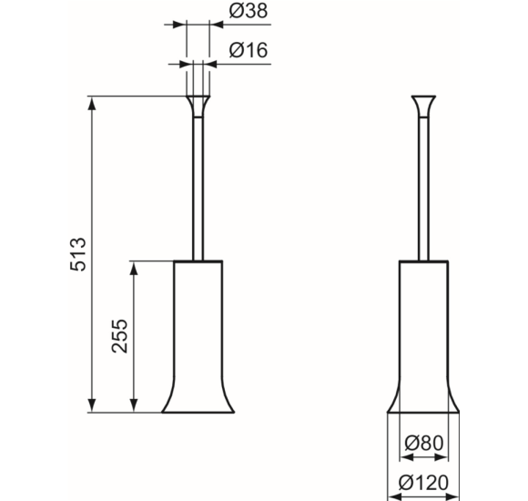 Ideal Standard La Dolce Vita WC šepečio komplektas, pastatomas, pasirinkite spalvą