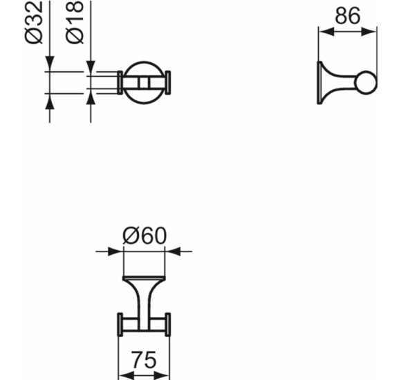 Ideal Standard La dolce Vita dvigubas rūbų kabliukas, pasirinkite spalvą