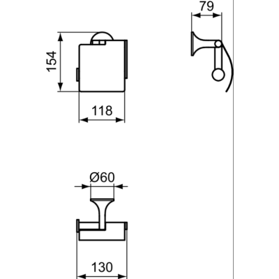 Ideal Standard La Dolce Vita WC popieriaus laikiklis su uždanga, pasirinkite spalvą