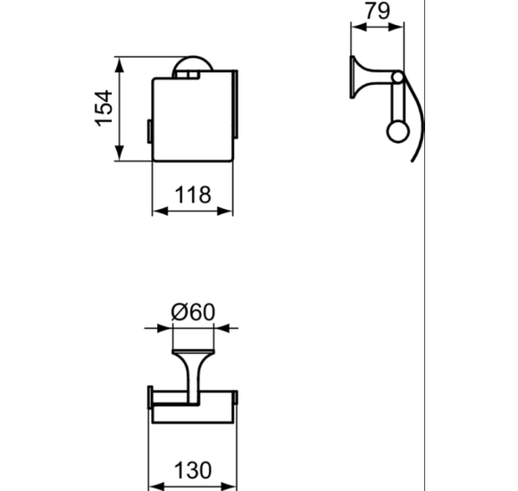 Ideal Standard La Dolce Vita WC popieriaus laikiklis su uždanga, pasirinkite spalvą