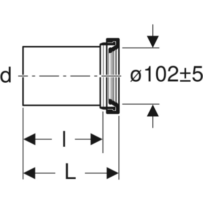 Geberit tiesioji jungtis su manžetu ir dengiamaisiais dangteliais, 90 mm, matinis, chromuotas