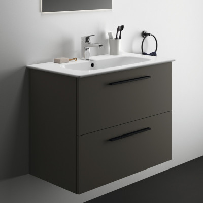 KOMPLEKTAS: Ideal Standard I.Life A vonios spintelė su praustuvu 80cm, Quartz grey matt spalva