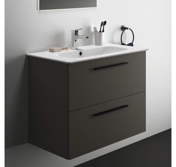 KOMPLEKTAS: Ideal Standard I.Life A vonios spintelė su praustuvu 80cm, Quartz grey matt spalva