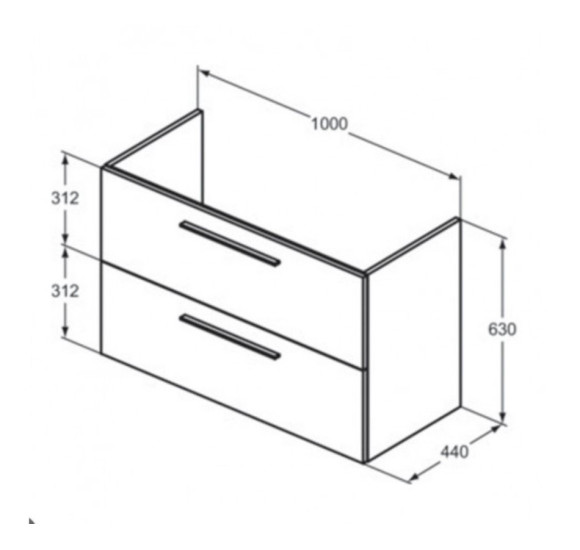 KOMPLEKTAS: Ideal Standard I.Life A vonios spintelė su praustuvu 100cm, Greige matt spalva
