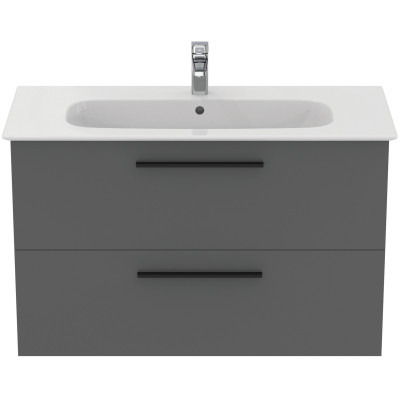 KOMPLEKTAS: Ideal Standard I.Life A vonios spintelė su praustuvu 100cm, quartz grey matt spalva