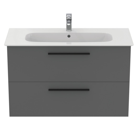 KOMPLEKTAS: Ideal Standard I.Life A vonios spintelė su praustuvu 100cm, quartz grey matt spalva