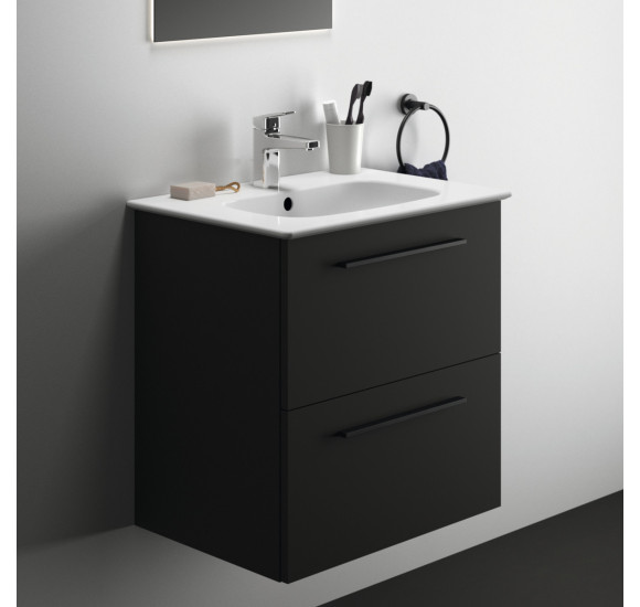 KOMPLEKTAS: Ideal Standard I.Life A vonios spintelė su praustuvu 60cm, Carbon grey matt spalva