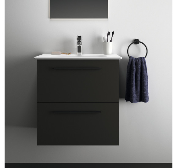 KOMPLEKTAS: Ideal Standard I.Life A vonios spintelė su praustuvu 60cm, Carbon grey matt spalva