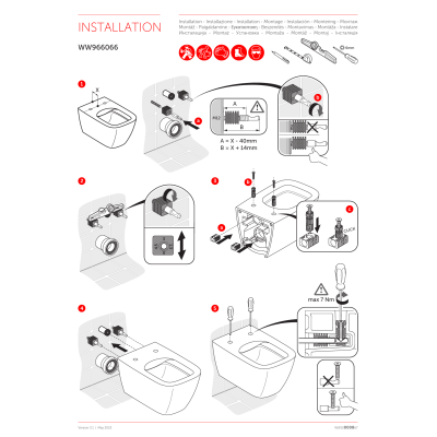 Ideal Standard (Tesi, I life B, Blend Curve, Blend Cube RimLS+) pakabinamo WC tvirtinimai WW966066