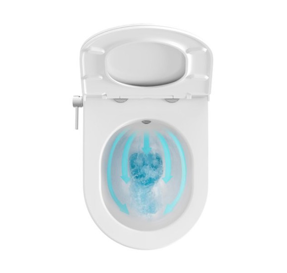 Ravak Uni Chrome RimOff bidė tualetas, su integruotu bidė antgaliu ir svirtiniu maišytuvu, baltos spalvos