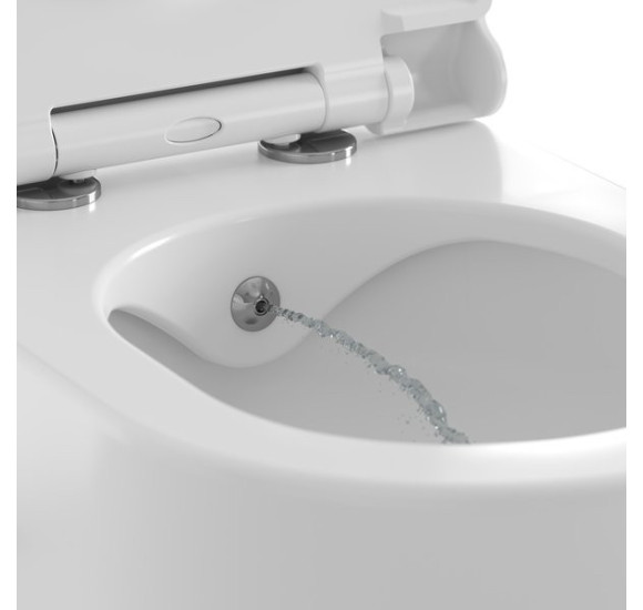Ravak Uni Chrome RimOff bidė tualetas, su integruotu bidė antgaliu ir svirtiniu maišytuvu, baltos spalvos
