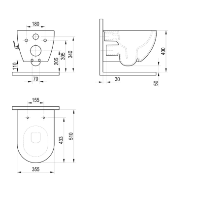 Ravak Uni Chrome RimOff bidė tualetas, su integruotu bidė antgaliu ir svirtiniu maišytuvu, baltos spalvos