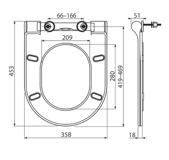 Ravak Unitazo dangtis – sėdynė Uni Chrome Slim, su SoftClose sistema, baltos spalvos
