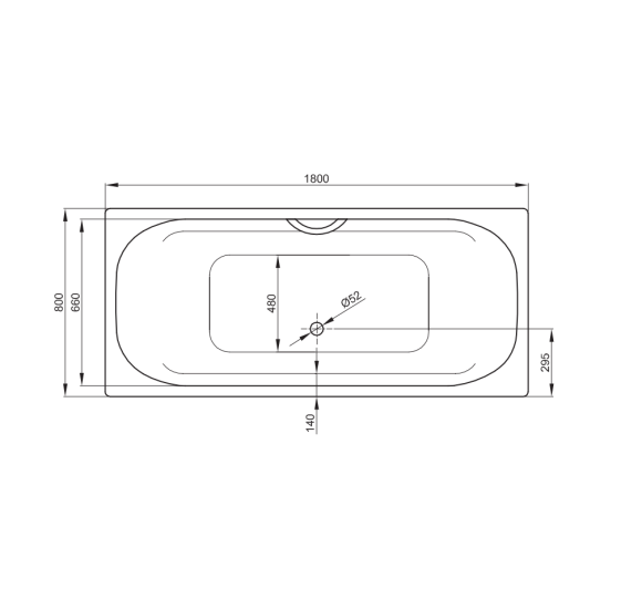 Bette Duo plieninė stačiakampė vonia,1800 × 800 mm, baltos spalvos