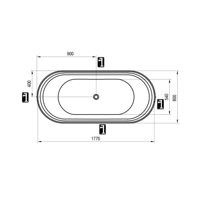 Ravak YPSILON vonia 1800x800 mm, akrilinė, laisvai pastatoma, pasirinkite spalvą