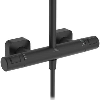 Ideal Standard Ceratherm T25 dušo sistema su termostatiniu maišytuvu, juodos matinės spalvos