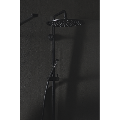 Ideal Standard Ceratherm S200 dušo sistema su termostatiniu maišytuvu, 30 cm lietaus galva, juodos matinės spalvos