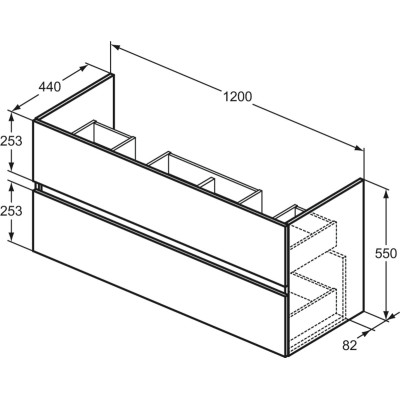 Ideal Standard Eurovit pakabinama vonios spintelė 120 cm, pasirinkite spalvą