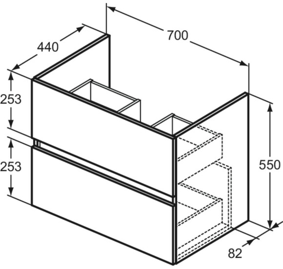 Ideal Standard Eurovit pakabinama vonios spintelė 70 cm, pasirinkite spalvą