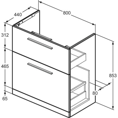 Ideal Standard i.life A pastatoma spintelė 80 cm, pasirinkite spalvą