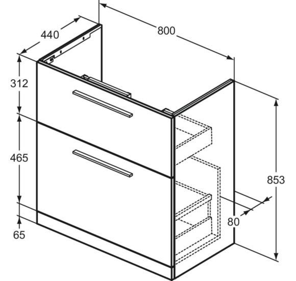 Ideal Standard i.life A pastatoma spintelė 80 cm, pasirinkite spalvą
