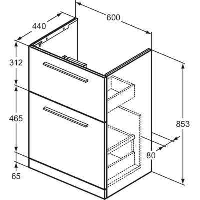 Ideal Standard i.life A pastatoma spintelė 60 cm, pasirinkite spalvą