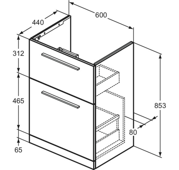 Ideal Standard i.life A pastatoma spintelė 60 cm, pasirinkite spalvą