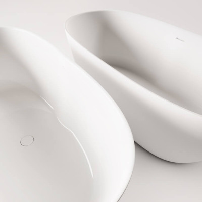 PAA Perla laisvai pastatoma akmens masės vonia 145 x 71 cm, pasirinkite spalvą