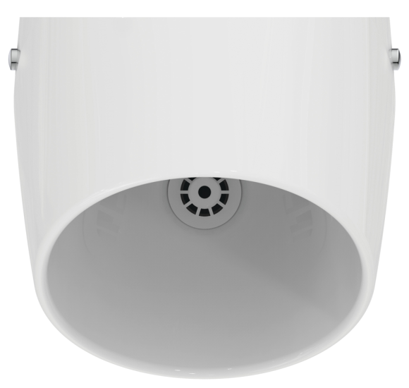 Ideal Standard i.life Rimless pisuaras, pajungimas iš galo, komplekte sifonas ir pajungimo elementai, baltos blizgios spalvos