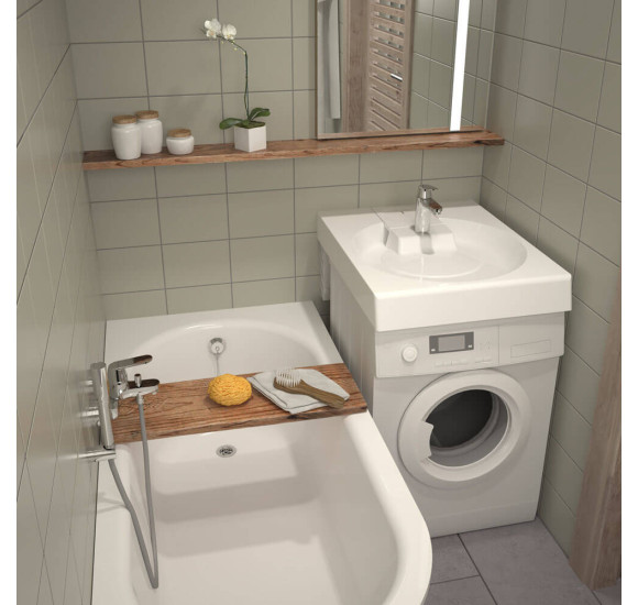 PAA Claro Grande praustuvas 60 x 75 cm, baltos blizgios spalvos (skirtas ant skalbimo mašinos)