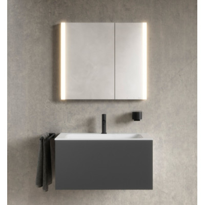 KEUCO Somaris Įleidžiama veidrodinė spintelė su apšvietimu 80x71x11