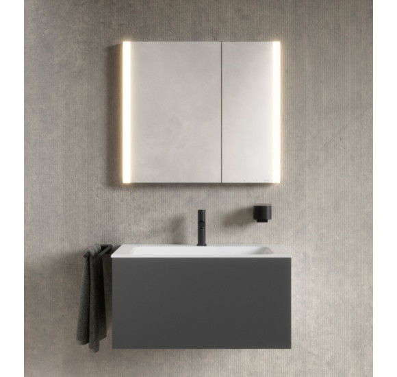 KEUCO Somaris Įleidžiama veidrodinė spintelė su apšvietimu 80x71x11