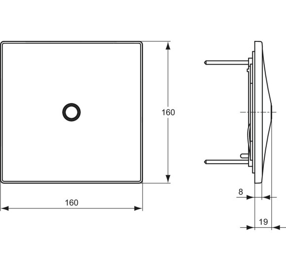 Ideal Standard sensorinis vandens nuleidimo mechanizmas pisuarui, nerūdijančio plieno spalvos