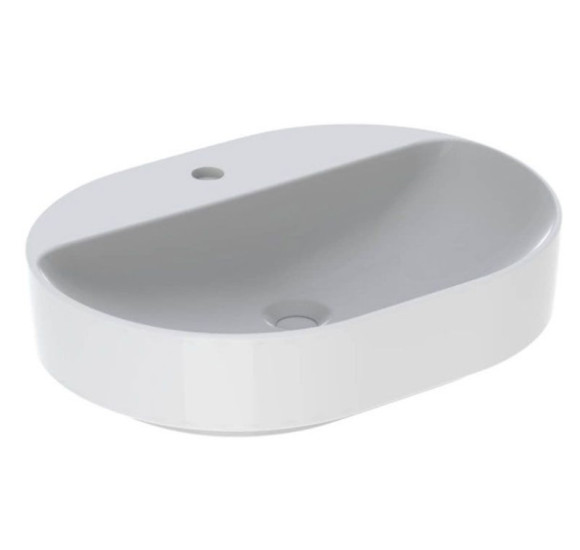 Geberit VARIFORM pastatomas praustuvas, elipsės formos su skyle maišytuvui, 60 cm