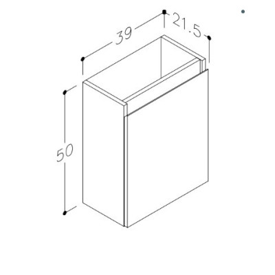 Kamė MINI vonios spintelė, be praustuvo 39x21x50, pasirenkama spalva
