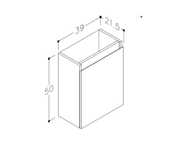 Kamė MINI vonios spintelė, be praustuvo 39x21x50, pasirenkama spalva