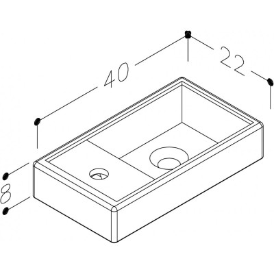 Kamė MINI praustuvas, skirtas spintelei 40x22x8, pasirinkite spalvą