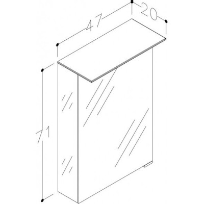 KAMĖ Vetro veidrodinė spintelė su LED apšvietimu 47 x 71 x 13 cm