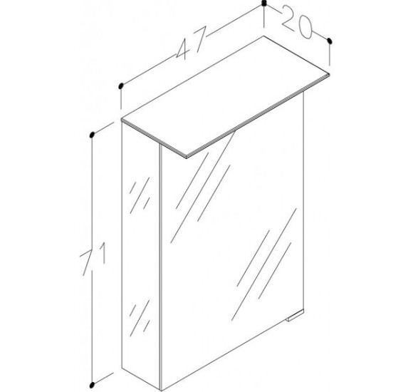KAMĖ Vetro veidrodinė spintelė su LED apšvietimu 47 x 71 x 13 cm